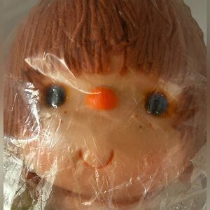 Vintage 1980 DOLL HEAD & ARMS Crafting J. Shin Co. Mangelsens Red Hair freckles